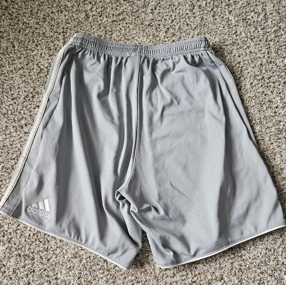 light gray Adidas shorts